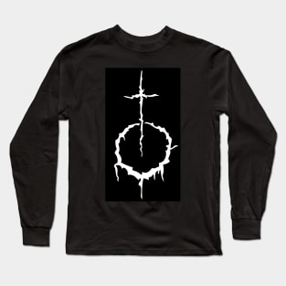 Gothic Christian Cross Crescent Moon Long Sleeve T-Shirt